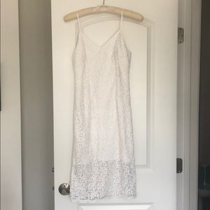 White lace midi dress